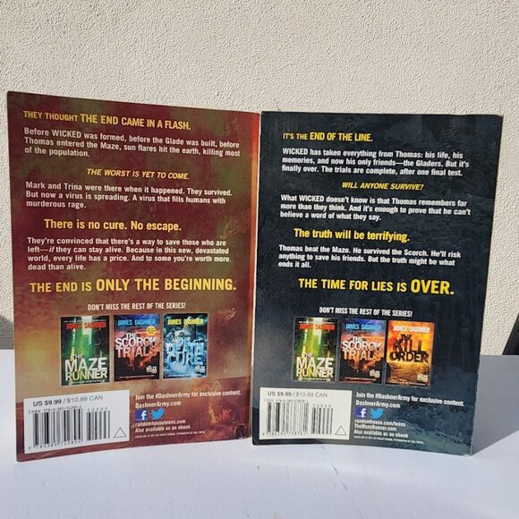 Maze Runner Books Bundle Kill Order Death Cure Paperback Book James Dashner Used - Picture 5 of 15